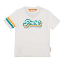 Tweekleurig Panini t-shirt met rond borduursel